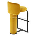 새로운 스타일 고급 감각 등이없는 노란색 바 의자
